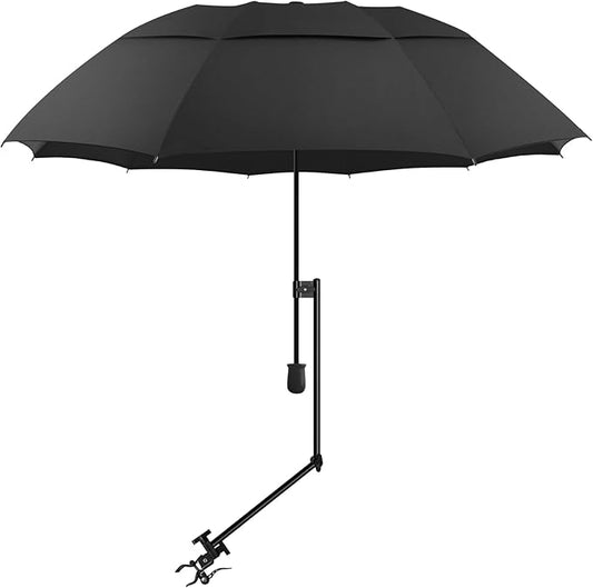 UPF 50+ Beach Umbrella with Adjustable Universal Clamp