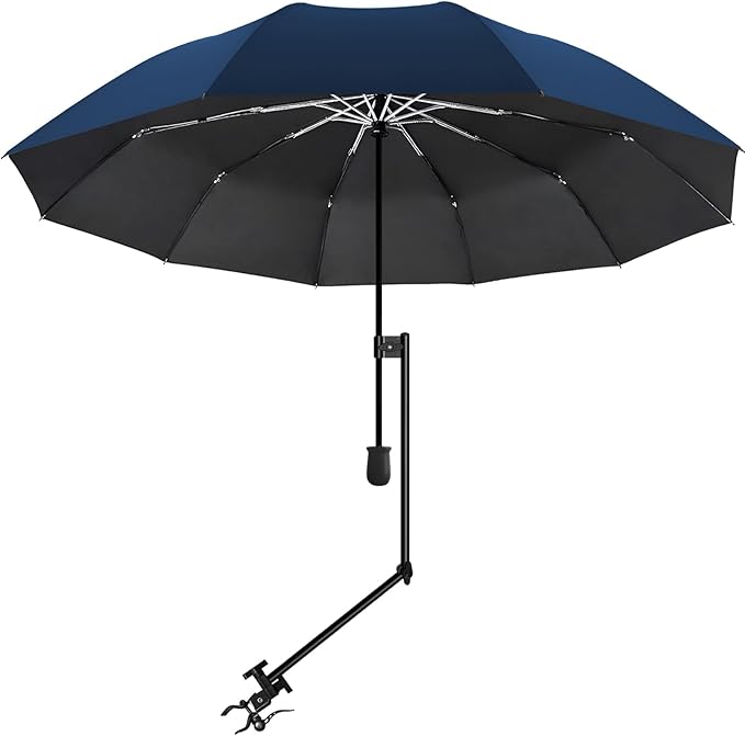 UPF 50+ Beach Umbrella with Adjustable Universal Clamp