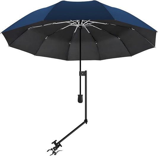 UPF 50+ Beach Umbrella with Adjustable Universal Clamp