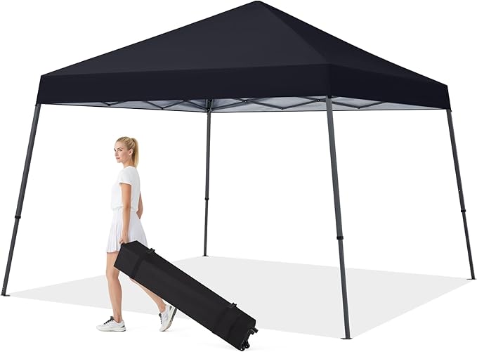MASTERCANOPY Portable Pop Up Canopy Tent with Large Base(10x10,Black)