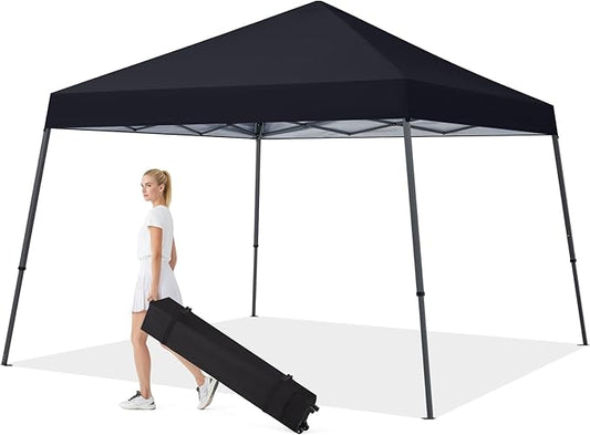 MASTERCANOPY Portable Pop Up Canopy Tent with Large Base(10x10,Black)