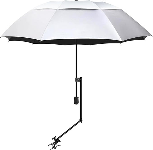 UPF 50+ Beach Umbrella with Adjustable Universal Clamp
