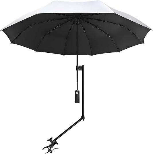 UPF 50+ Beach Umbrella with Adjustable Universal Clamp