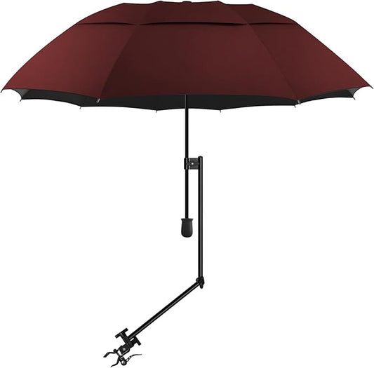 UPF 50+ Beach Umbrella with Adjustable Universal Clamp