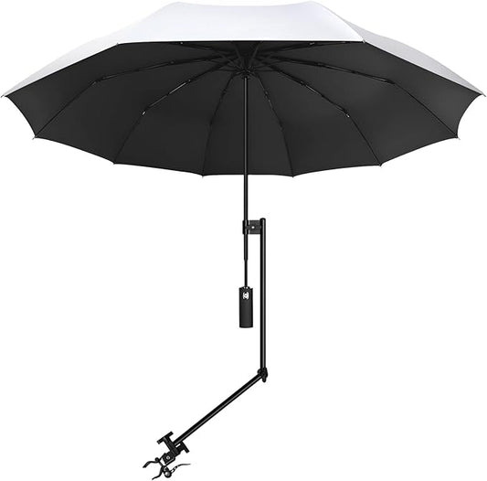UPF 50+ Beach Umbrella with Adjustable Universal Clamp