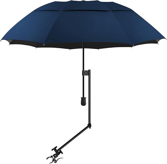 UPF 50+ Beach Umbrella with Adjustable Universal Clamp