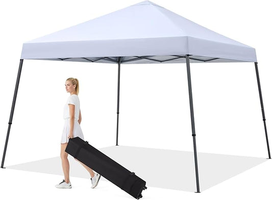 MASTERCANOPY Portable Pop Up Canopy Tent with Large Base(10x10,White)