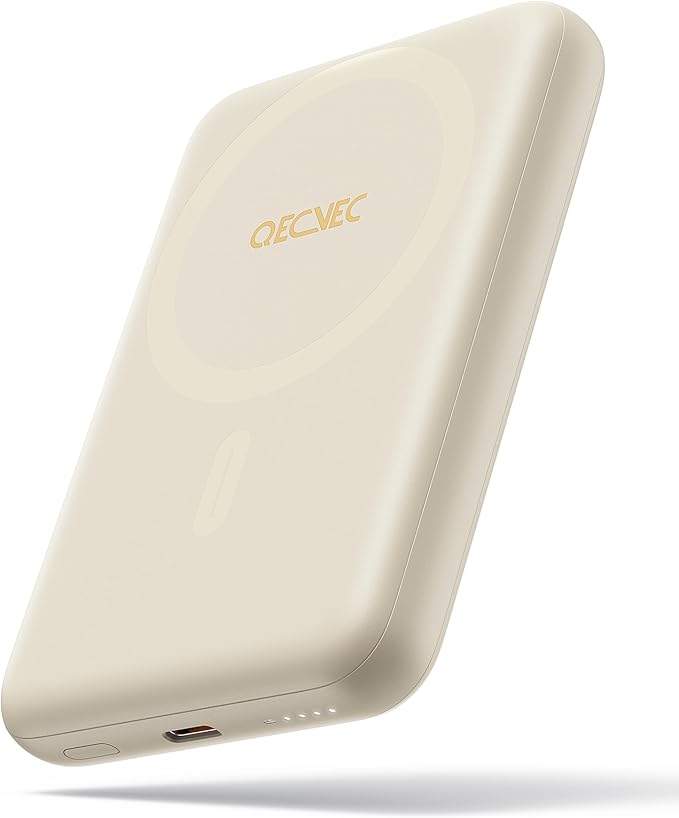 Magsafe Portable Charger, Ultra-Slim 10,000mAh Magnetic Wireless Portable Charger, PD 20W Fast Charging Power Bank, Magsafe-Compatible Battery Pack for iPhone Series (Beige)