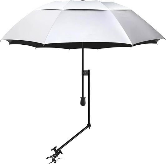 UPF 50+ Beach Umbrella with Adjustable Universal Clamp
