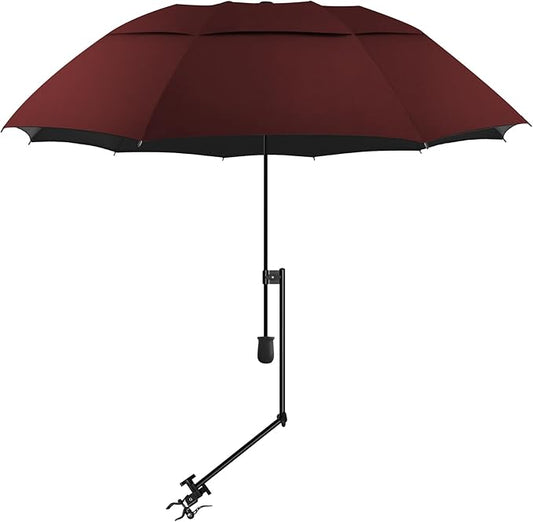 UPF 50+ Beach Umbrella with Adjustable Universal Clamp
