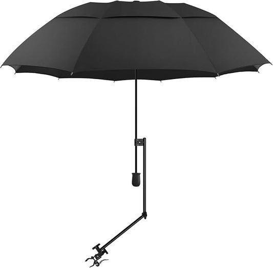 UPF 50+ Beach Umbrella with Adjustable Universal Clamp