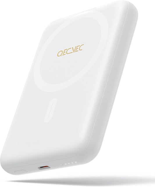 Magsafe Portable Charger, Ultra-Slim 10,000mAh Magnetic Wireless Portable Charger, PD 20W Fast Charging Power Bank, Magsafe-Compatible Battery Pack for iPhone Series (White)
