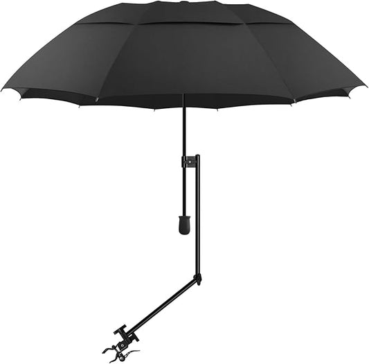 UPF 50+ Beach Umbrella with Adjustable Universal Clamp