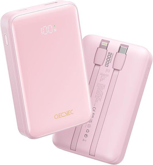 Portable Charger 20000mAh, 22.5W Power Bank Fast Charging, High Capacity Cell Phone Portable Power Banks with for iPhone, Samsung, Android etc, Travel Essential (Pink)