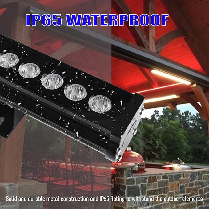 New Upgraded Linkable Wall Washer LED Lights with Remote, 18W 1.6ft/ 20" RGB 5000K Daylight Wall Wash Lighting, 120V, Dimmable, Timing, 10 & AUTO Mode, Colored Indoor/Outdoor Stage Light Bar