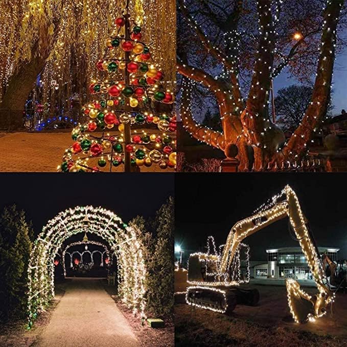 75.8 FT 200 LED Color Changing Christmas String Lights with Remote & Timer & Memory Function, 9 Lighting Modes Waterproof Fairy Lights for Xmas Tree Yard Holiday Party Garden (Warm White & Cool White)