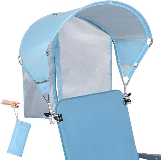 Universal Chair Umbrella, UPF 50+ Sun Shade with Adjustable Clamp Clip for Beach, Outdoor, Sports, Lawn, Zero Gravity, Wheelchair, Wagon (Patent Design)
