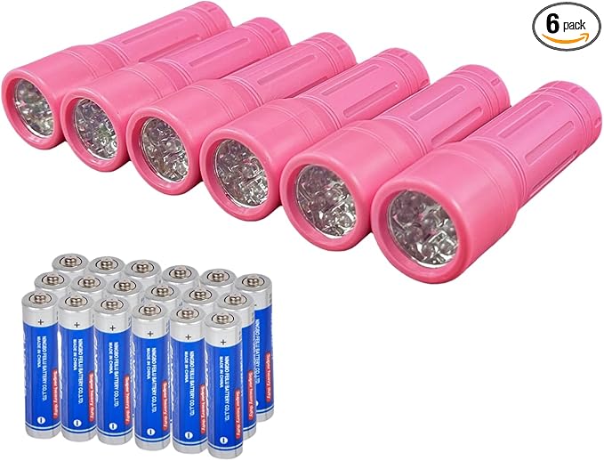 9-LED Mini Flashlight for Kids, Small Multicolor Flashlights with Lanyard, Batteries Included, for Hurricane Supplies Party Favors, Gift, Christmas Gifts Stocking Stuffers for Boys Girls