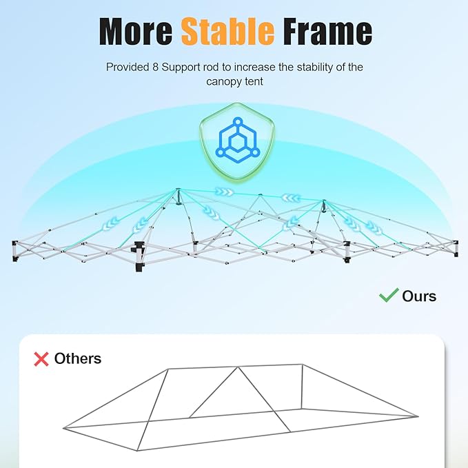 HOTEEL 10x20 Pop Up Canopy with 6 Sidewalls,One-Push Setup Canopy Tent with 8 Windbreak Poles,Waterproof Shade 10x20,Outdoor Canopies for Parties,Weddings,Camping,Patios (Khaki)