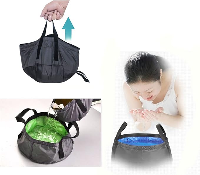 TRENDBOX Foldable Wash Basin Sink Water Bag Portable Mini 8.5L for Footbath Camping Hiking Outdoor Durable Design