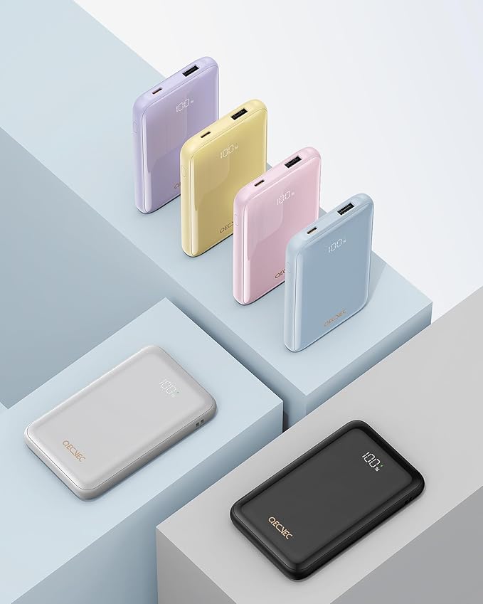 Portable Charger 10000mAh, Cell Phone Portable Power Banks with 22.5W PD Fast Charging, Compact Phone Charger Built in Cable, Compatible with Apple, Samsung, Google, Motorola and More-Black