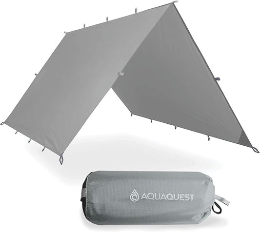 AquaQuest Defender Tarp – 100% Waterproof (20,000mm) Heavy-Duty Shelter for Camping, Bushcraft, Survival, Hammock, Basecamp, Hunting, Hiking & All-Season Use – 30 Options Available: 5 Sizes & 6 Colors