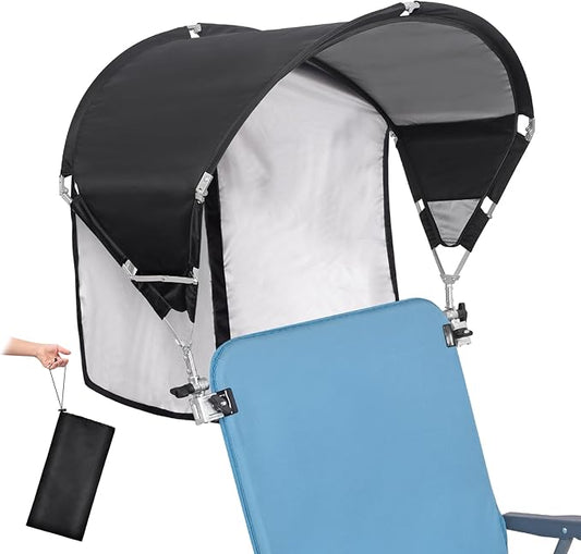 Universal Umbrella - UPF 50+ Sun Shade, Adjustable Clamp Clip, Beach, Wagon, Zero Gravity, Sports & Lawn Chair (Patent Design)