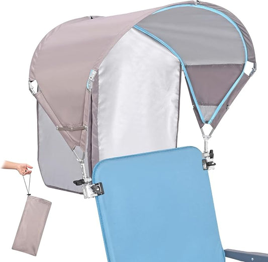 Universal Canopy Umbrella, UPF 50+ Sun Shade with Adjustable Clamp Clip for Beach, Outdoor, Sports & Lawn Chairs, Zero Gravity & Wheelchair, Wagon