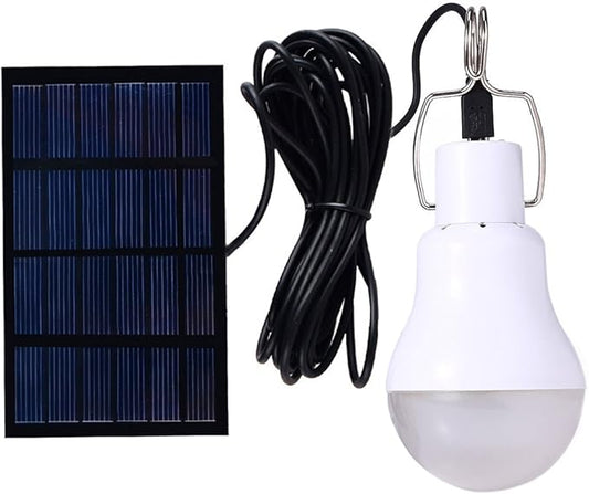 Solar Powered Lamp Portable Led Bulb Lights Solar Energy Panel Led Lighting for Camp Tent Night Fishing Emergency Lights Flash 350LM(Pack of 1)