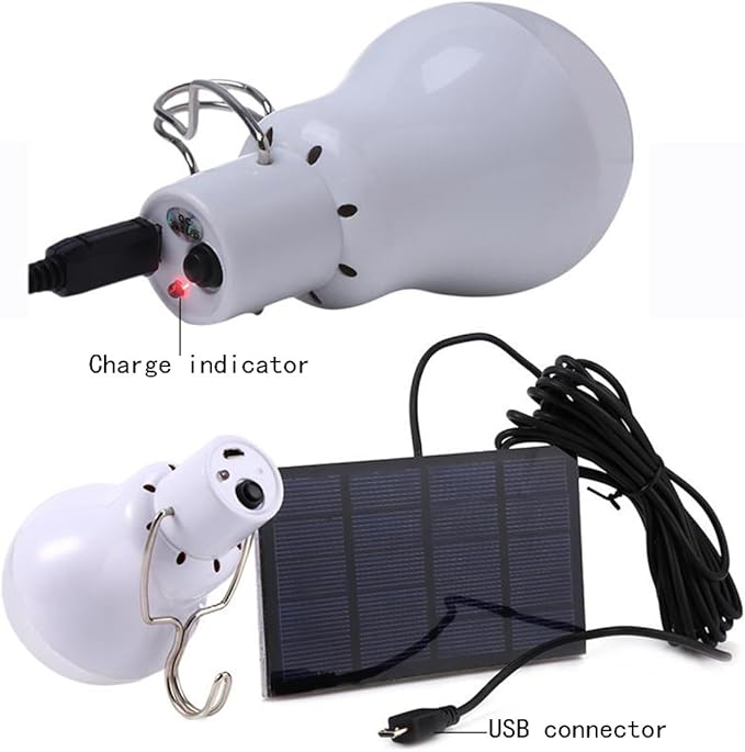 Solar Powered Lamp Remote Control Portable Led Bulb Lights Solar Energy Panel Led Lighting for Camp Tent Night Fishing Emergency Lights Flash 350LM(Pack of 2+Remote Control)