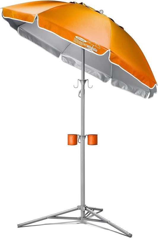 Wondershade Ultimate Portable Sun Shade Umbrella, Lightweight Adjustable Instant Sun Protection - Orange