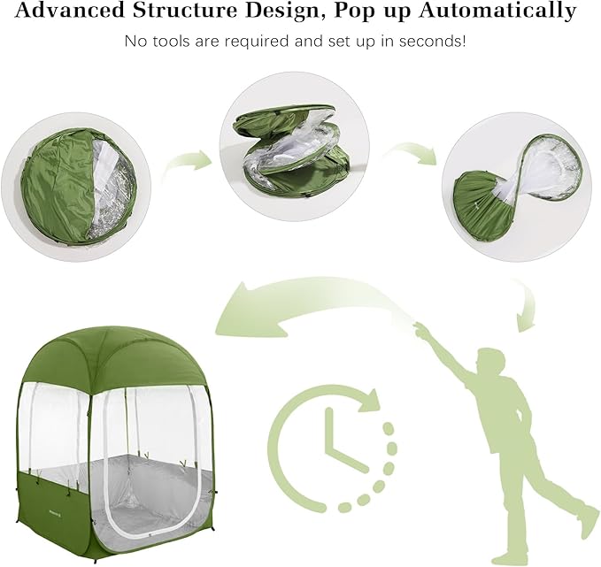 Sports Tent, Instant Weather Proof Clear View Bubble Tent with Carry Bag, Portable & Foldable Pop Up Tents Shelter for Watching Sports Events, Camping, Fishing