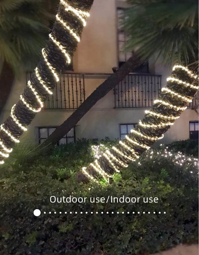 LED Rope Lights 200Feet 2160LEDs 120V Waterproof for Indoor Outdoor use IP65 for Party,Camping,Backyard,Fence,Fallway,Stairs,Pond,X'Mas Decoration,Patriot,Independence Day,4th of July(Warm white)