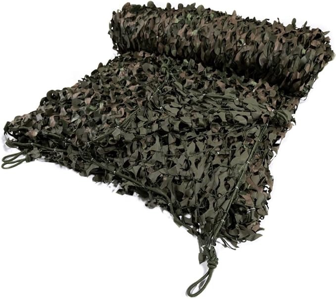 Reinforced Camouflage Netting | 3D Camo Nets, Waterproof & UV Protection, Silent Rip-Stop Fabric