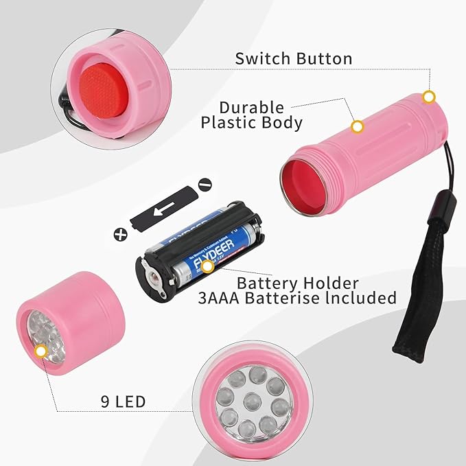 100 Pack Mini Flashlights Bulk for Kids, Small Multicolor Flashlights Bulk with Lanyard, 300 AAA Batteries Included for Hurricane Supplies Camping Essentials Emergency Gifts for Boys Girls