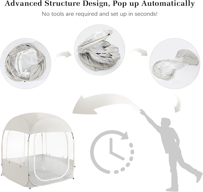 Sports Tent, Instant Weather Proof Clear View Bubble Tent with Carry Bag, Portable & Foldable Pop Up Tents Shelter for Watching Sports Events, Camping, Fishing
