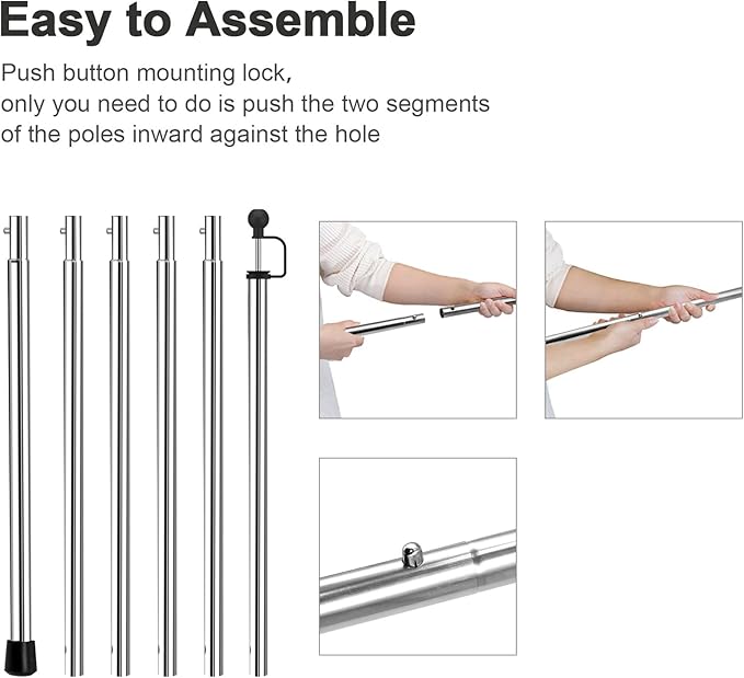 KOMCLUB Telescoping Tent Poles - Adjustable 94.5" Camping Poles with Stainless Steel Rods for Hiking and Outdoor Activities