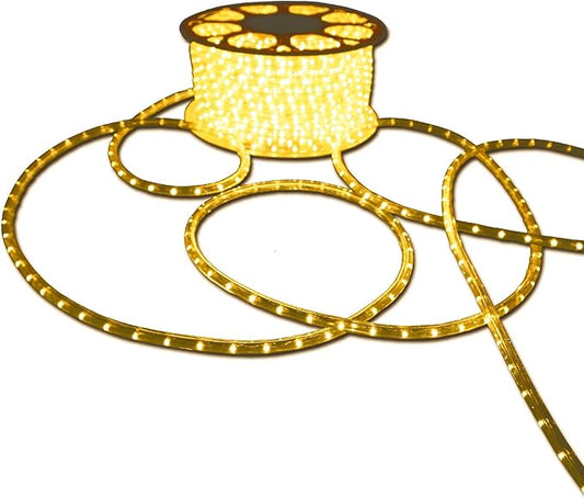LED Rope Lights 200Feet 2160LEDs 120V Waterproof for Indoor Outdoor use IP65 for Party,Camping,Backyard,Fence,Fallway,Stairs,Pond,X'Mas Decoration,Patriot,Independence Day,4th of July(Warm white)