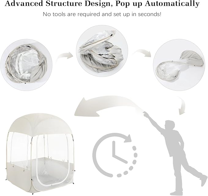 Sports Tent, Instant Weather Proof Clear View Bubble Tent with Carry Bag, Portable & Foldable Pop Up Tents Shelter for Watching Sports Events, Camping, Fishing