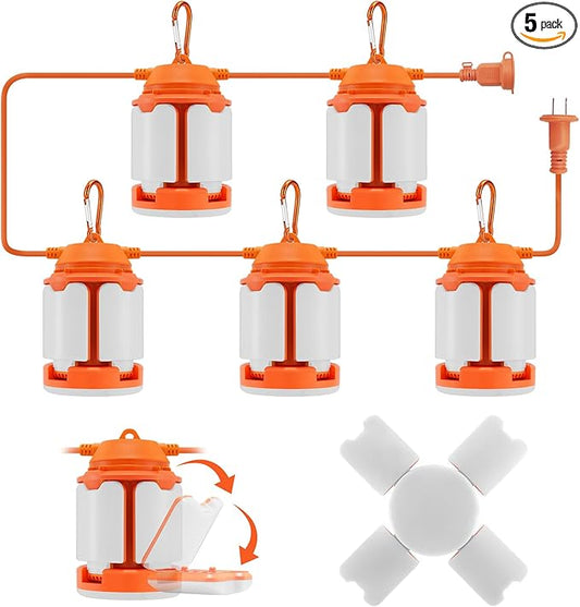 50ft Construction String Lights, 150W LED Industrial Grade 15000LM Super Bright Work String Lights for Construction Sites, Temporary Work, Job site, Indoor and Outdoor Lighting (50ft)