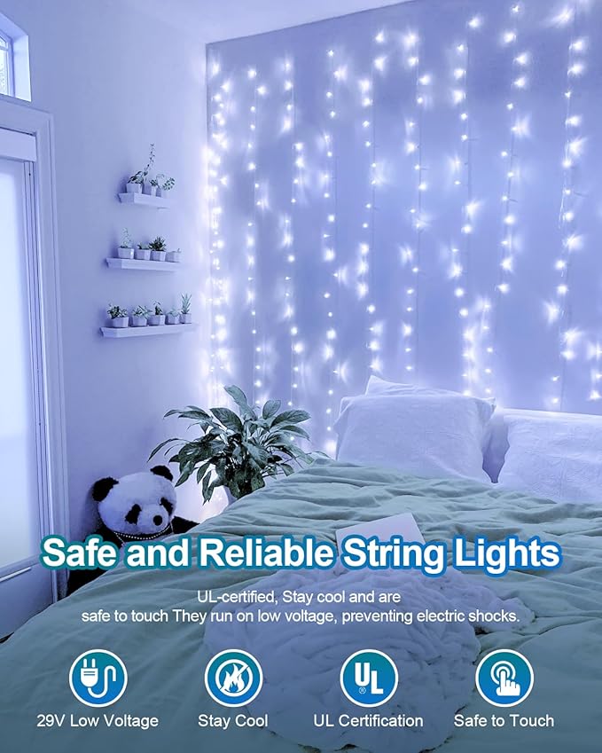 380LED 125FT Christmas Lights, Extra Long Outdoor String Lights Waterproof, Timer & Memory, 8 Modes Dimmable Plug in Fairy for Classroom Decor Outside Tree Wedding Patry Cool White