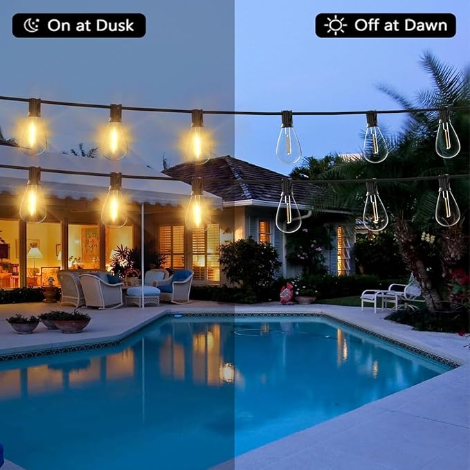 120FT Outdoor String Lights, Ultra Long Waterproof 30+2 Shatterproof Bulbs Led Outside Patio Lights for Porch Deck Garden Backyard Balcony Wedding Party Decor