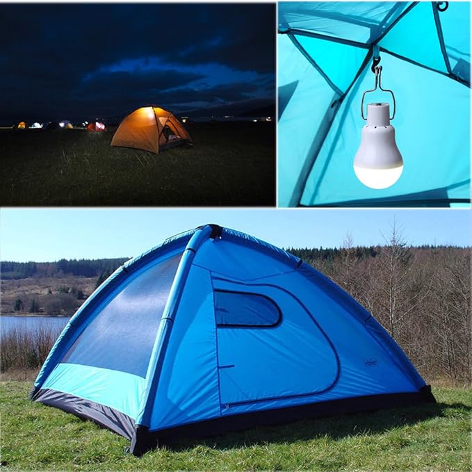 Solar Powered Lamp Remote Control Portable Led Bulb Lights Solar Energy Panel Led Lighting for Camp Tent Night Fishing Emergency Lights Flash 350LM(Pack of 2+Remote Control)