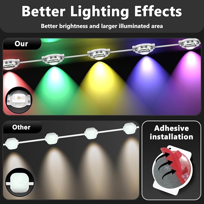 300FT Permanent Outdoor RGB Lights, IP67 Waterproof Smart Eave Lighting, with App/Remote Control Eaves Light, DIY LED Scenes Modes for House Roof Decor,Christmas,Party,All Holiday and Daily