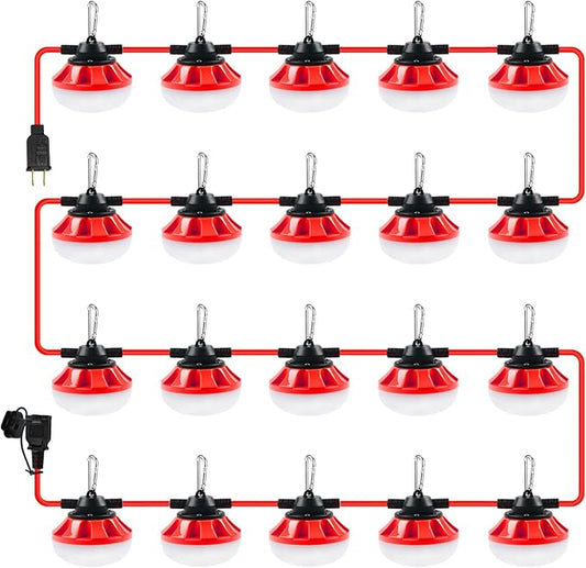 LED Construction Light 200FT, 20000LM Industrial LED Work Lights, Super Bright Temporary Lighting for Construction Site, Job Site, Work Site