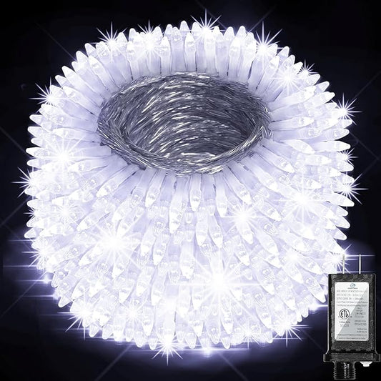 1500 LED 470FT Christmas String Lights Outdoor, 12 Pro Modes and Timer Memory & Brightness, Plug in Waterproof Clear Wire Twinkle Light for for Xmas Yard Tree Wedding Party Decor (Cool White)