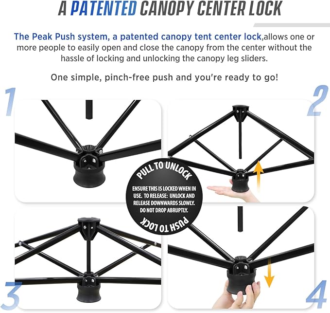 EAGLE PEAK 8x8 Pop Up Canopy Tent with Sidewall, Compact, Portable Slant Leg Instant Sun Shelter for Beach, Sports, & Camping, 8x8 Base 6x6 Top, American Icon
