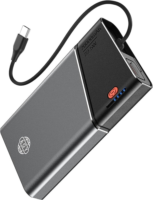 Portable Charger 20000mAh, 22.5W PD 3.0+QC 4.0 Fast Charging Power Bank, Cooler & Unbreakable Aerospace Metal Case for iPhone 16 15 14, Android, iPad, Samsung Google Tablet & More (Travel Essential)