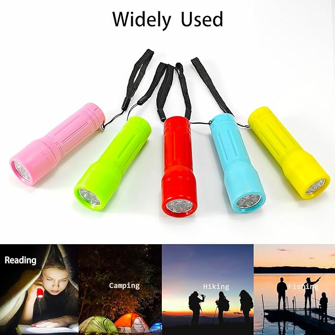 100 Pack Mini Flashlights Bulk for Kids, Small Multicolor Flashlights Bulk with Lanyard, 300 AAA Batteries Included for Hurricane Supplies Camping Essentials Emergency Gifts for Boys Girls