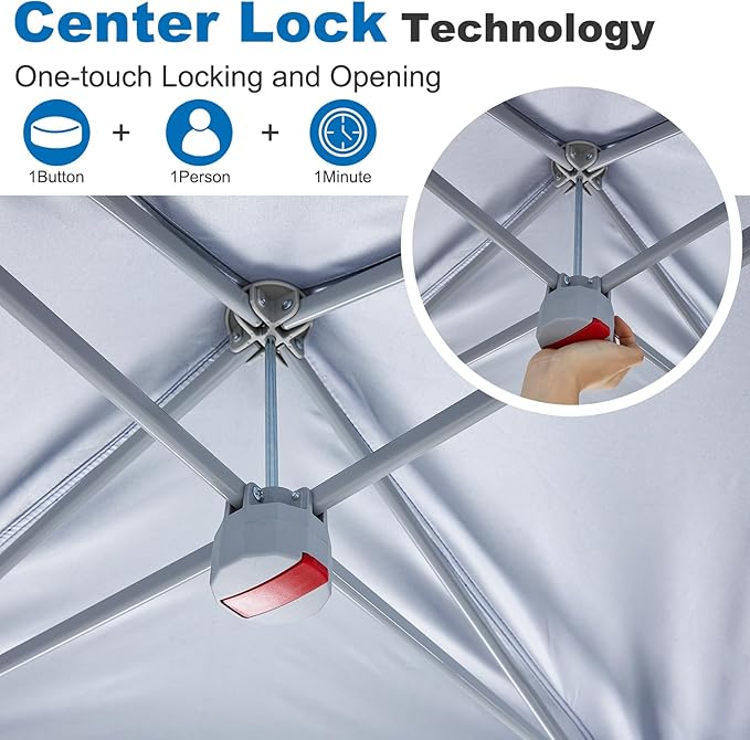 MASTERCANOPY 13x13 Pop-Up Canopy Tent Instant Shelter Outdoor Canopy with Wheeled Bag (White)